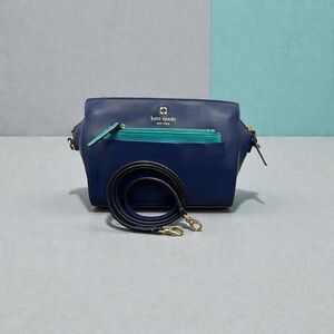 Kate Spade New York Blue & Teal Leather Crossbody Bag EUC